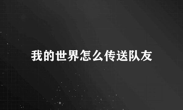 我的世界怎么传送队友