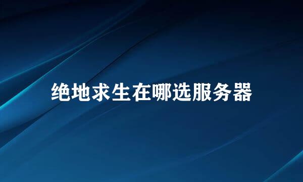 绝地求生在哪选服务器