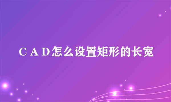 ＣＡＤ怎么设置矩形的长宽