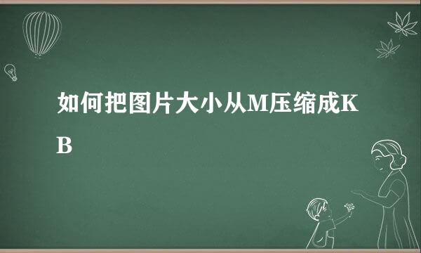 如何把图片大小从M压缩成KB