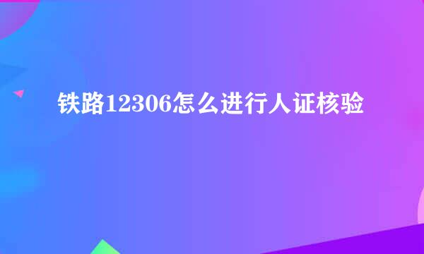铁路12306怎么进行人证核验
