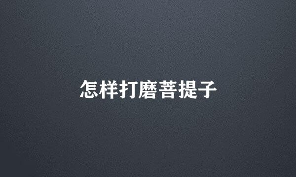 怎样打磨菩提子