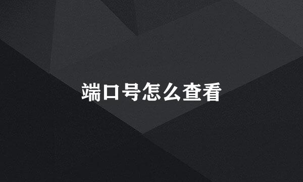 端口号怎么查看
