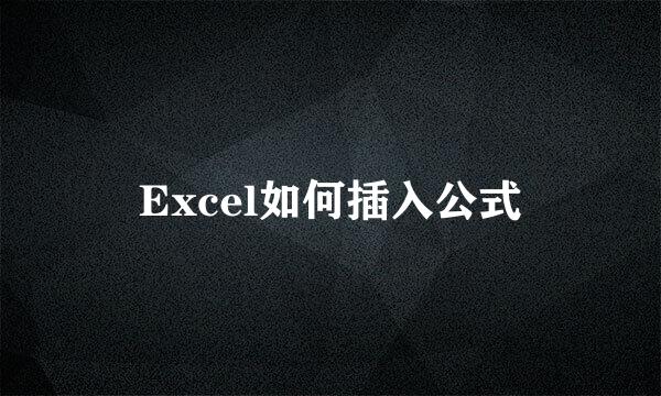 Excel如何插入公式