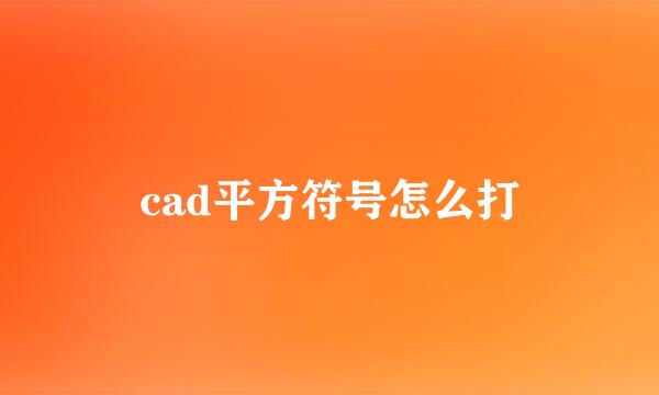 cad平方符号怎么打