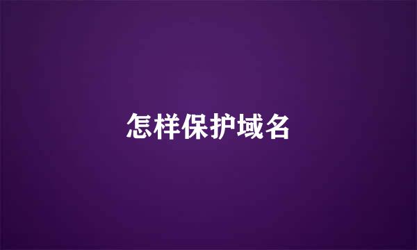 怎样保护域名