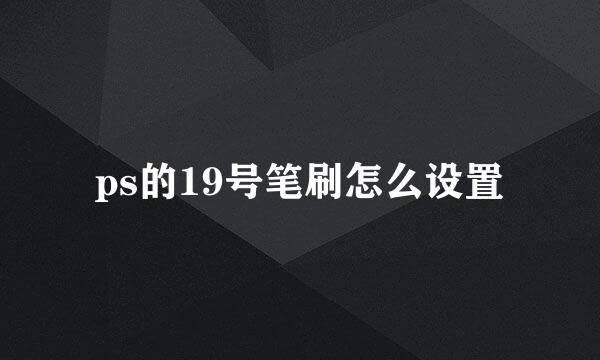ps的19号笔刷怎么设置