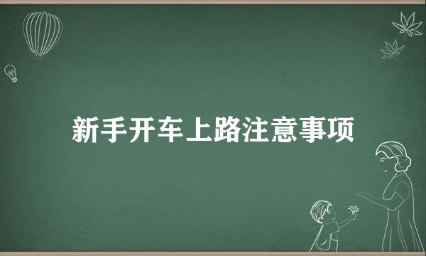 新手开车上路注意事项
