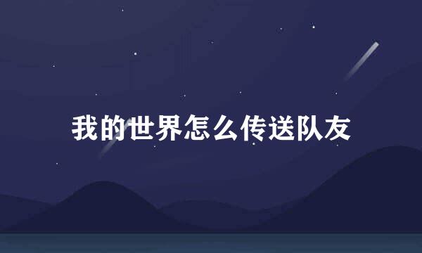 我的世界怎么传送队友