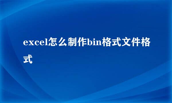 excel怎么制作bin格式文件格式