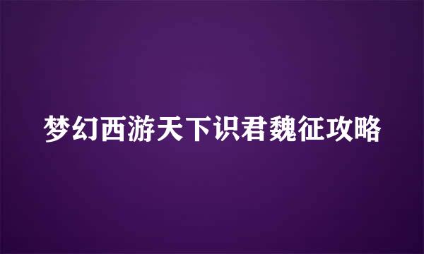 梦幻西游天下识君魏征攻略