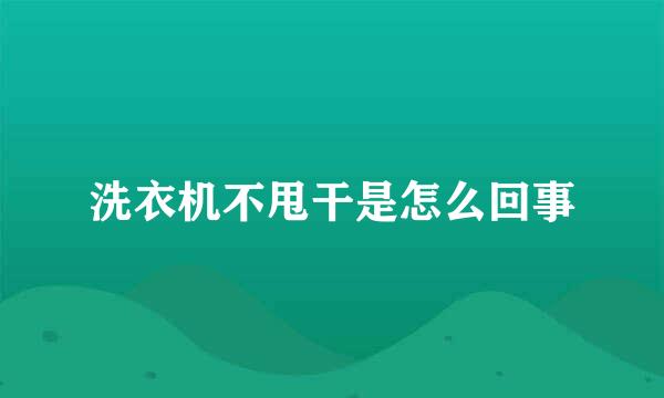 洗衣机不甩干是怎么回事