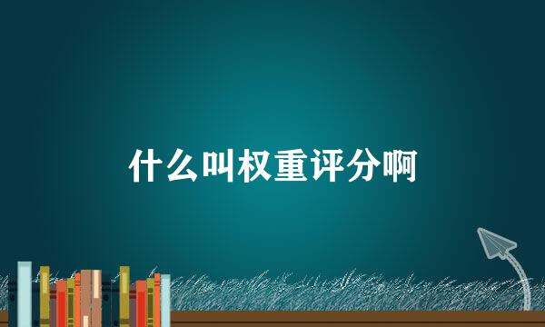 什么叫权重评分啊