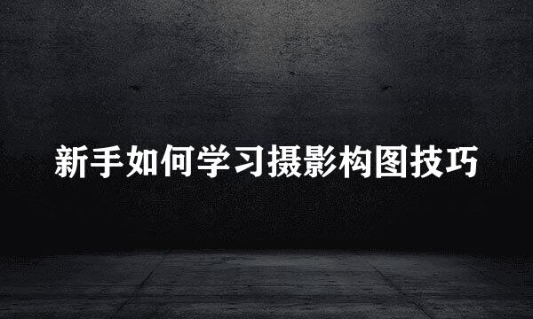 新手如何学习摄影构图技巧
