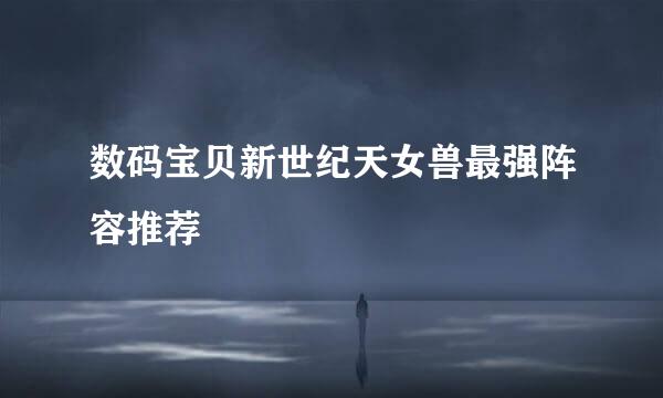 数码宝贝新世纪天女兽最强阵容推荐