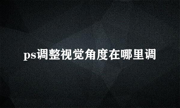 ps调整视觉角度在哪里调