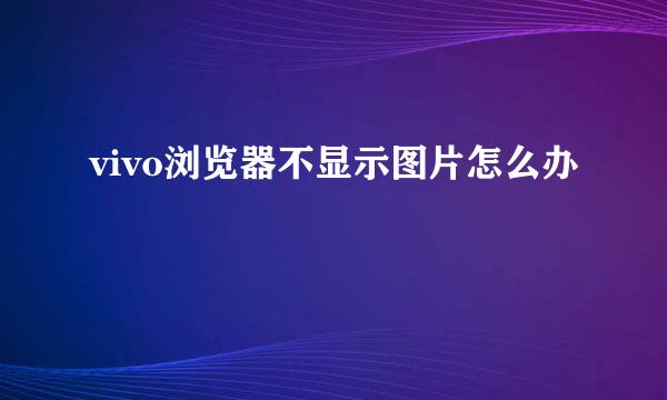 vivo浏览器不显示图片怎么办