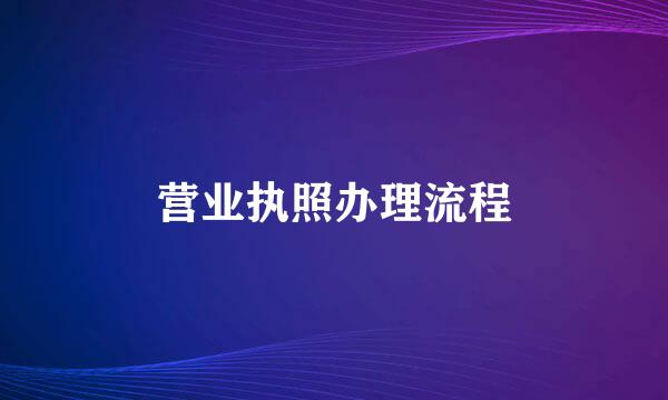 营业执照办理流程