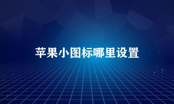 苹果小图标哪里设置