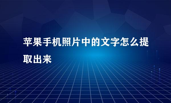 苹果手机照片中的文字怎么提取出来