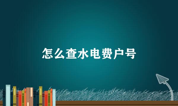 怎么查水电费户号