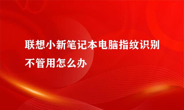 联想小新笔记本电脑指纹识别不管用怎么办