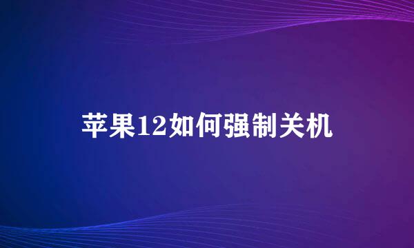 苹果12如何强制关机