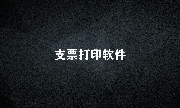 支票打印软件