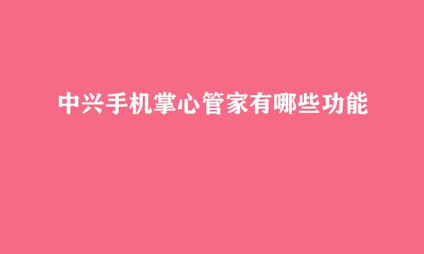 中兴手机掌心管家有哪些功能