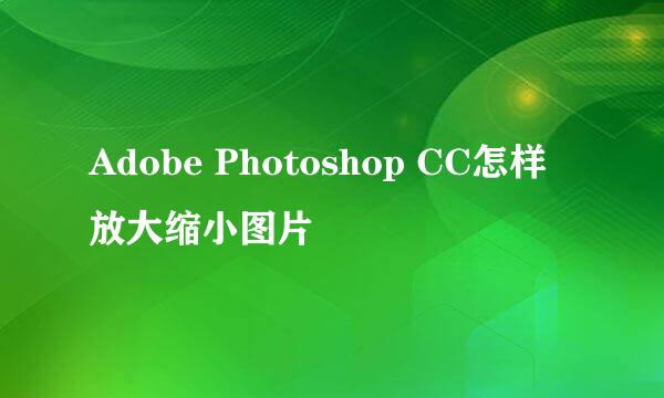 Adobe Photoshop CC怎样放大缩小图片