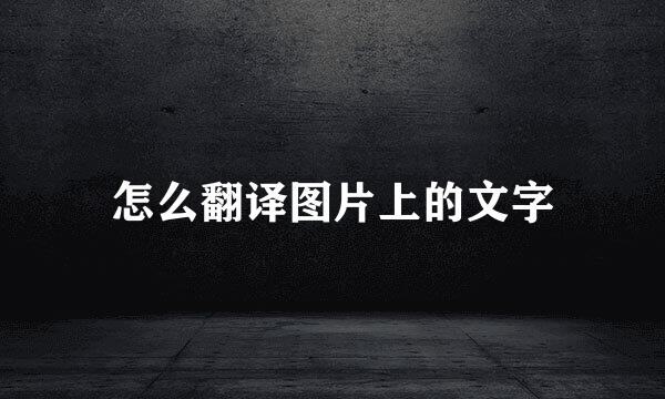 怎么翻译图片上的文字