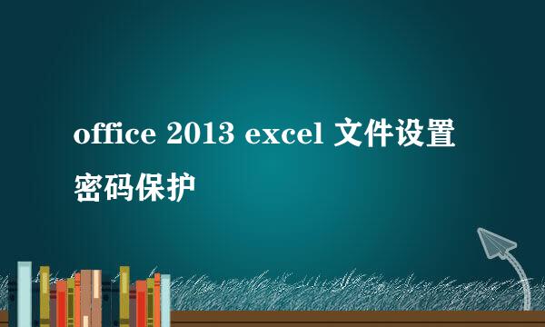 office 2013 excel 文件设置密码保护