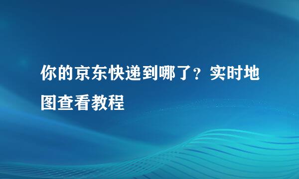 你的京东快递到哪了？实时地图查看教程