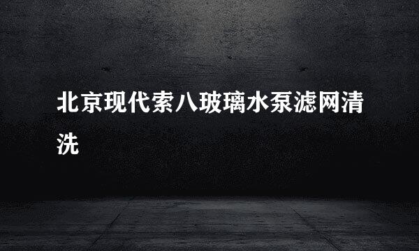 北京现代索八玻璃水泵滤网清洗