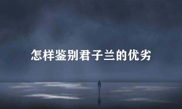 怎样鉴别君子兰的优劣