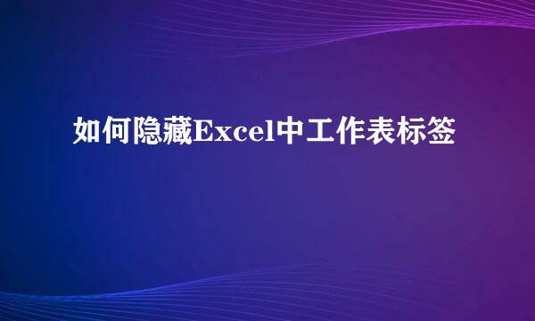 如何隐藏Excel中工作表标签