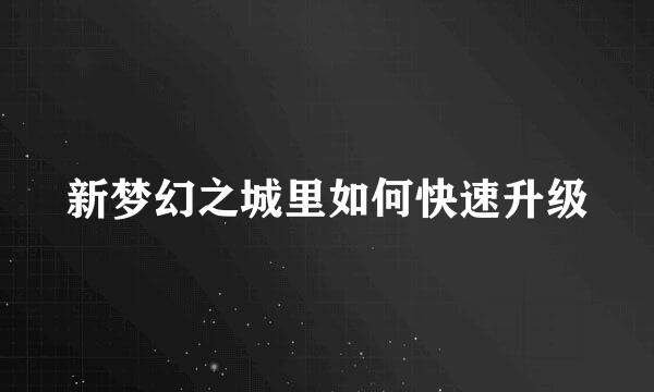 新梦幻之城里如何快速升级