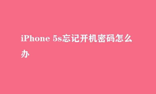 iPhone 5s忘记开机密码怎么办