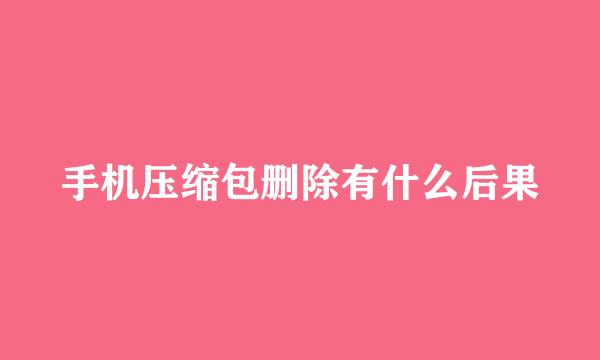 手机压缩包删除有什么后果