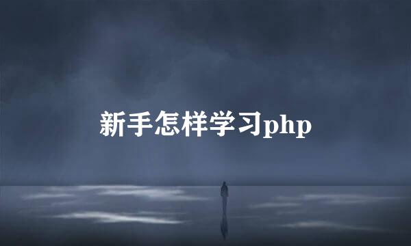 新手怎样学习php