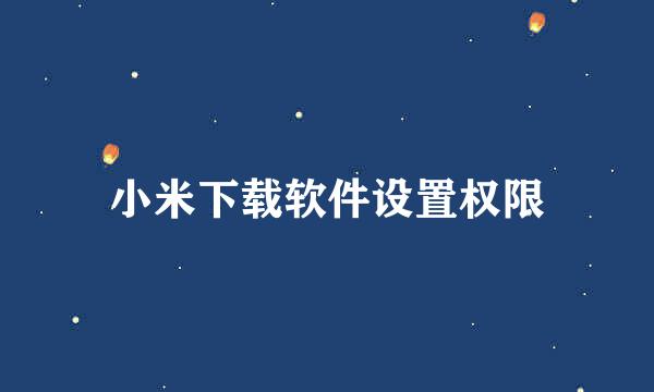 小米下载软件设置权限