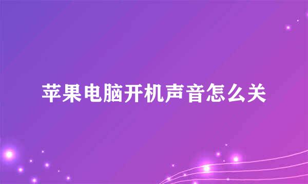 苹果电脑开机声音怎么关