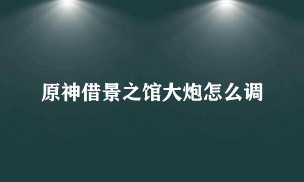 原神借景之馆大炮怎么调