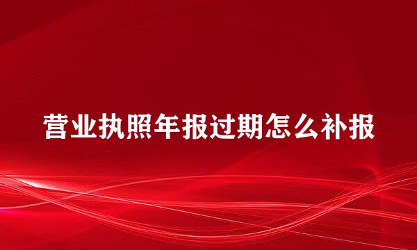 营业执照年报过期怎么补报
