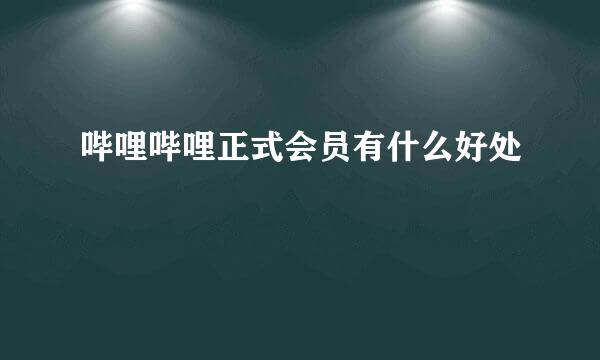 哔哩哔哩正式会员有什么好处