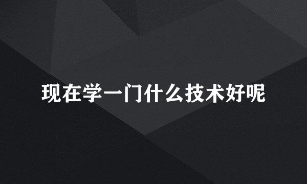 现在学一门什么技术好呢