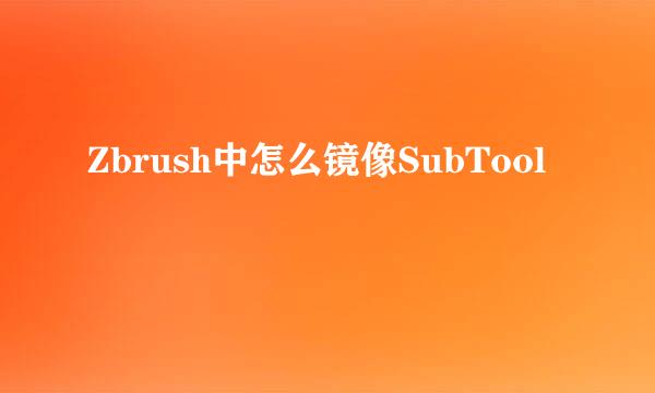 Zbrush中怎么镜像SubTool