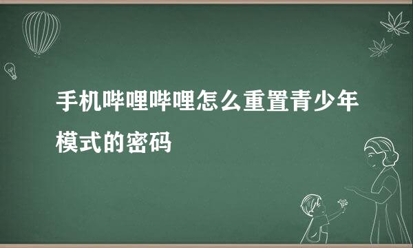手机哔哩哔哩怎么重置青少年模式的密码