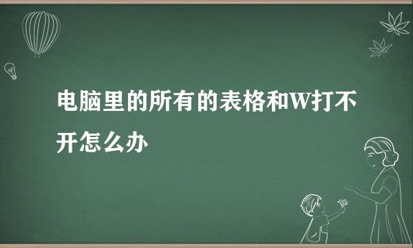 电脑里的所有的表格和W打不开怎么办