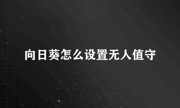 向日葵怎么设置无人值守